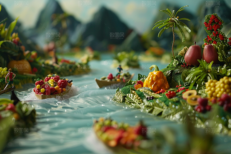 果蔬风景创意场景设计素材