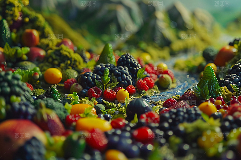 果蔬风景山水食材素材