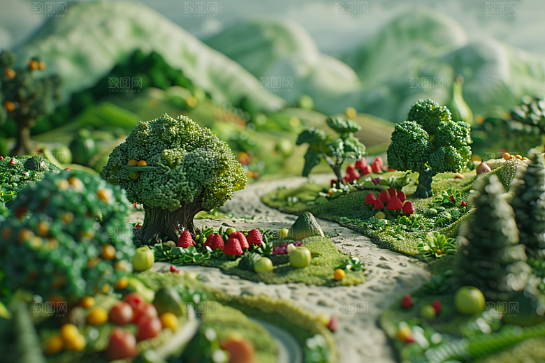 果蔬风景美食创意场景素材