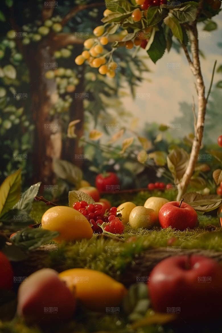 果蔬风景美食创意场景素材