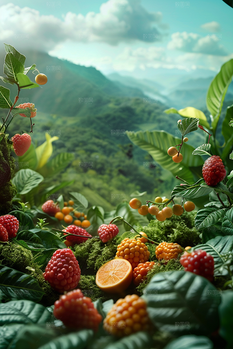 果蔬风景山水设计素材