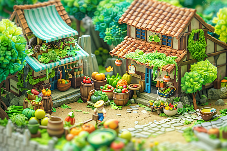 果蔬风景风光创意场景素材