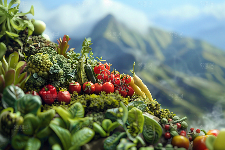 果蔬风景山水蔬菜水果素材