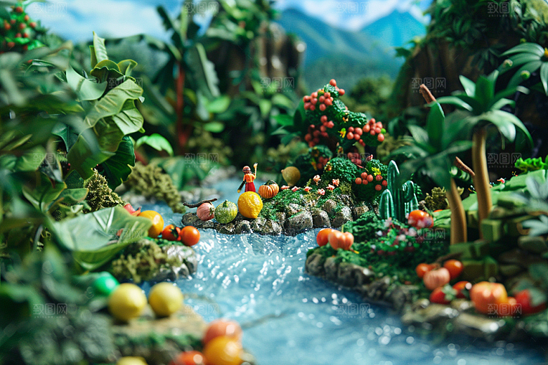 果蔬风景山水食材素材