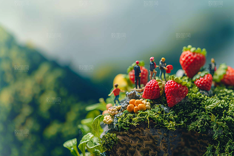 果蔬风景创意场景山水素材