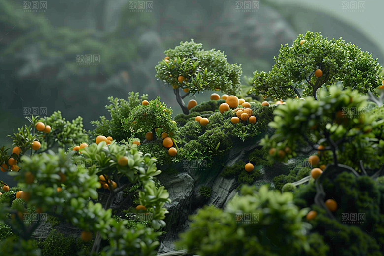 果蔬风景创意场景蔬菜水果素材