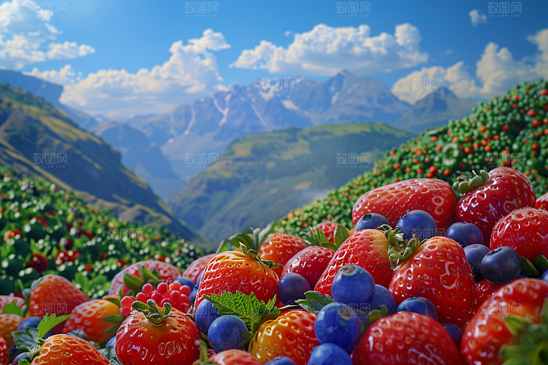 果蔬风景美食创意场景素材