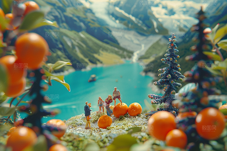果蔬风景山水创意场景素材
