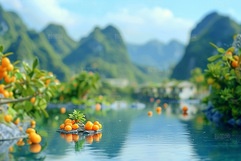 果蔬风景创意场景高清素材