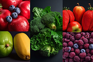 果蔬拼接水果蔬菜新鲜摄影图