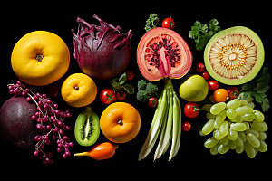 果蔬拼接食材美食摄影图