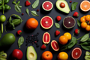 果蔬拼接食材美食摄影图