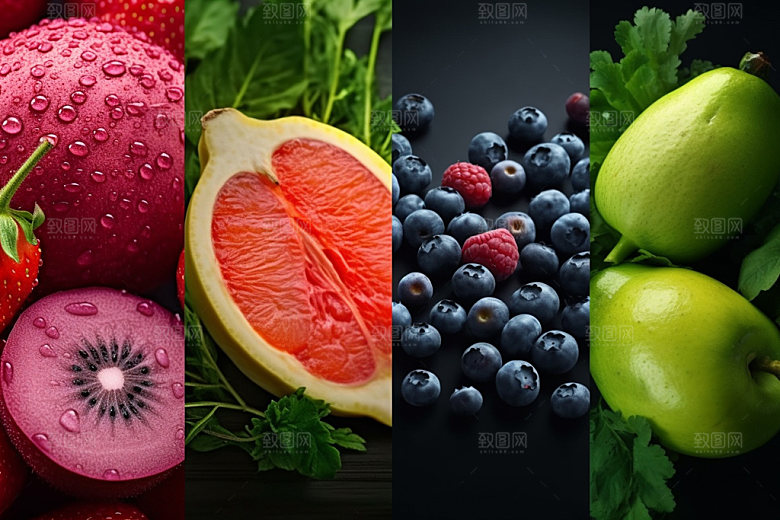 果蔬拼接美食水果蔬菜摄影图