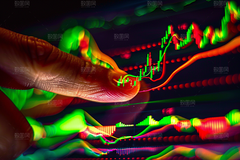 股市走向金融行情素材