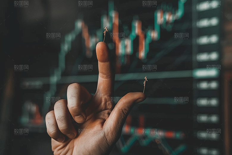 股市走向K线图证券素材