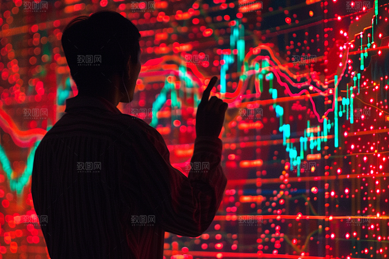 股市走向数据行情素材