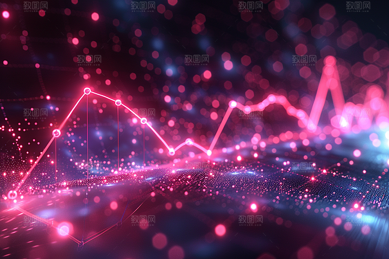 股市走向经济K线图素材
