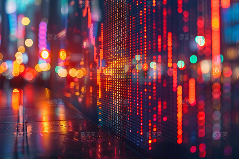 股市走向金融K线图素材