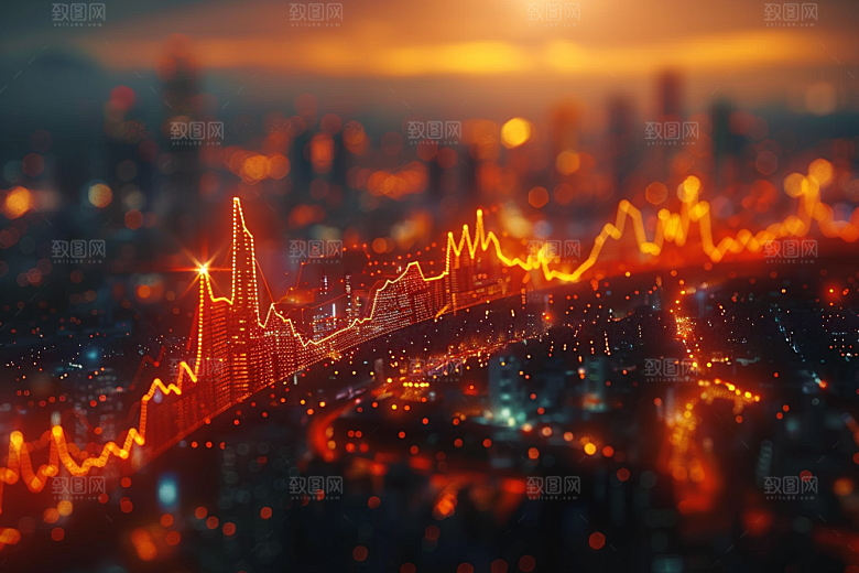 股市走向图表行情素材