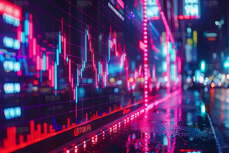 股市走向K线图走势素材