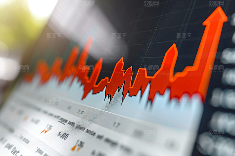 股市走向走势K线图素材