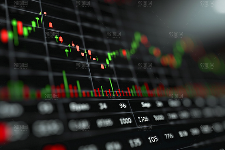 股市走向K线图图表素材