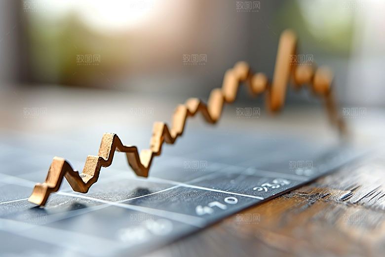股市走向K线图金融素材