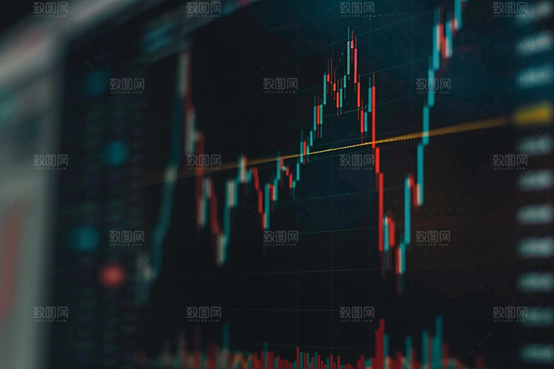 股市走向金融K线图素材