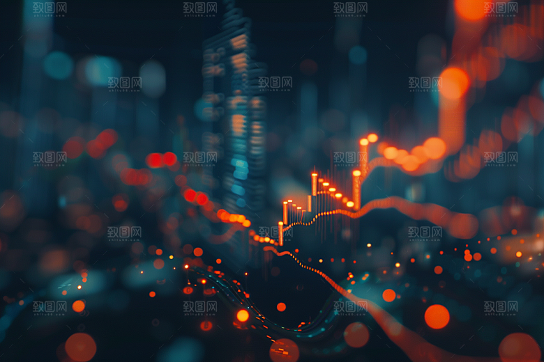 股市走向行情证券素材
