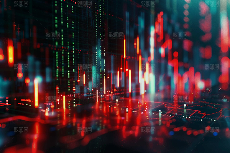 股市走向K线图交易所素材