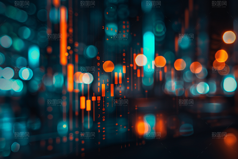 股市走向K线图走势素材