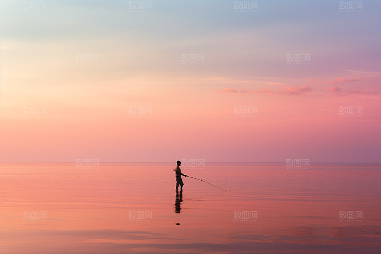 海边赶海渔获滩涂摄影图