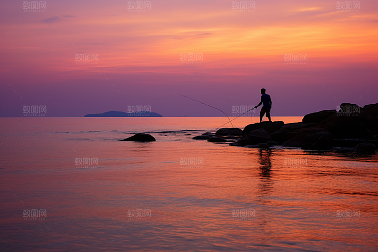 海边赶海海滩高清摄影图
