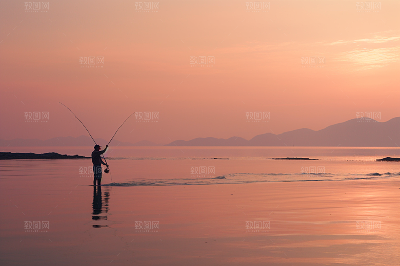 海边赶海海货滩涂摄影图