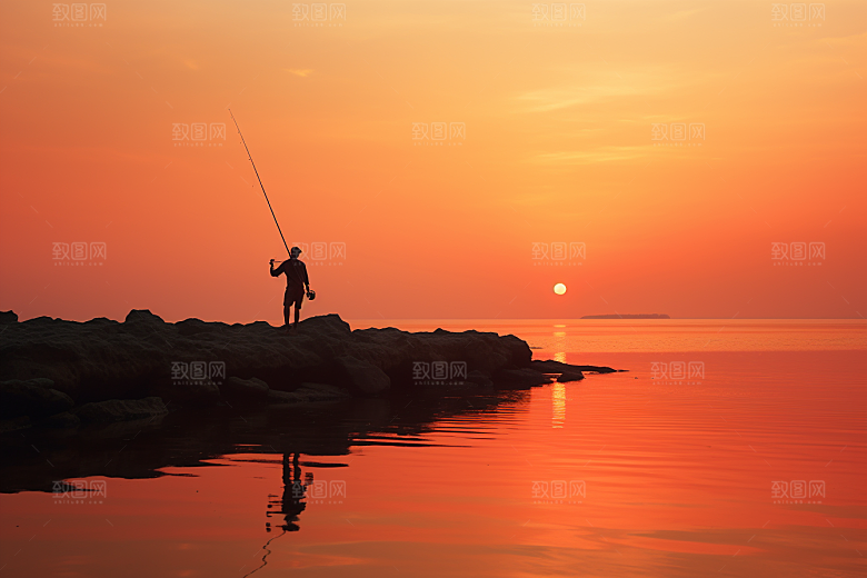 海边赶海黎明高清摄影图