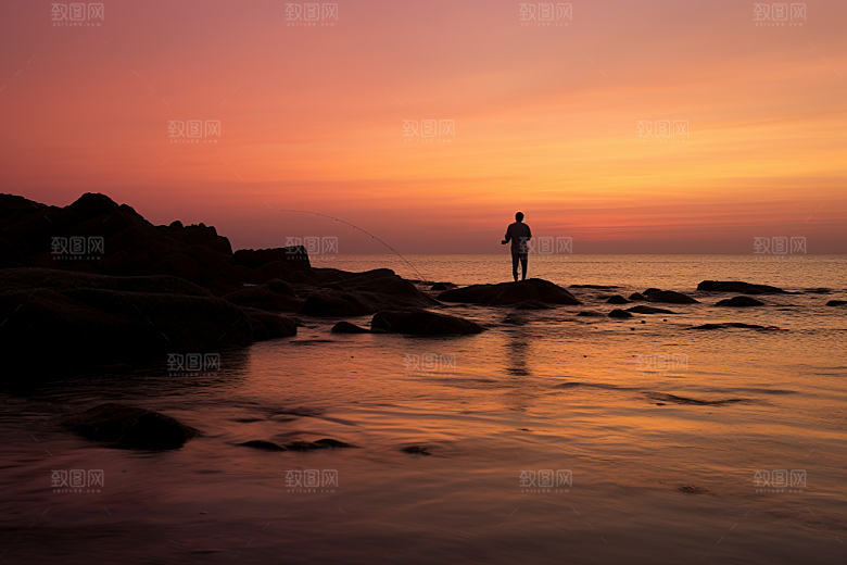 海边赶海海滩滩涂摄影图