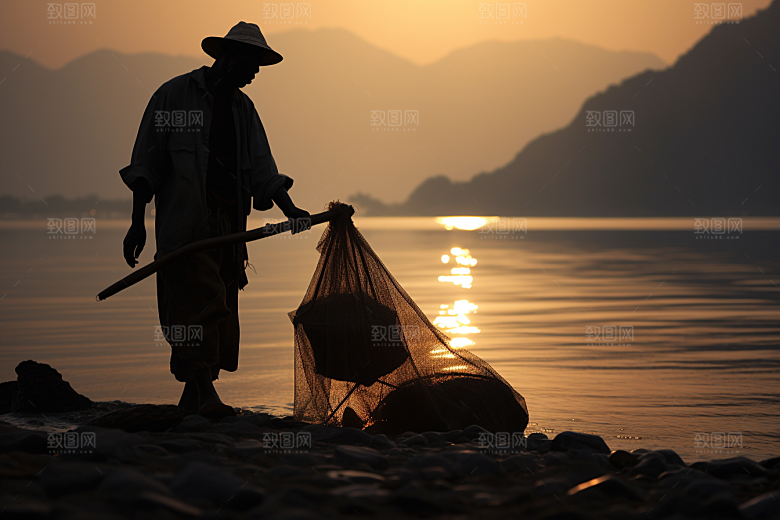 海边赶海海货落潮摄影图