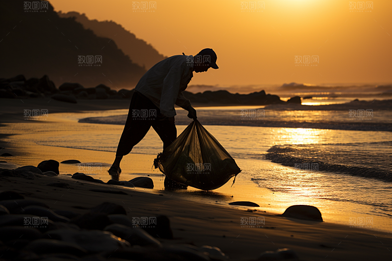 海边赶海捕捞海货摄影图