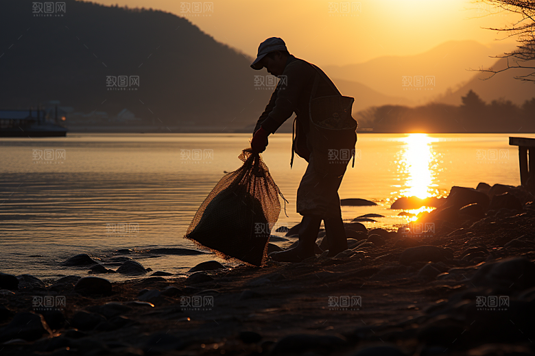 海边赶海礁石潮汐摄影图