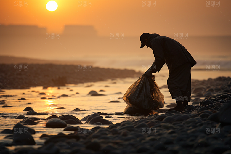 海边赶海潮汐滩涂摄影图