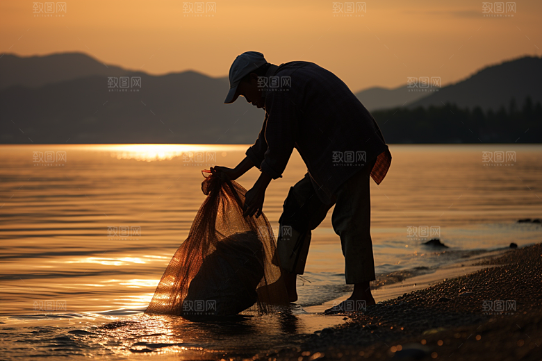 海边赶海落潮高清摄影图