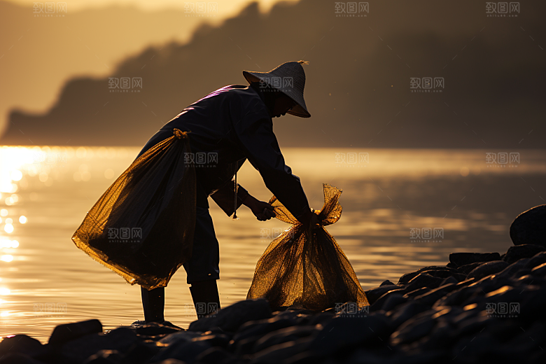 海边赶海高清落潮摄影图