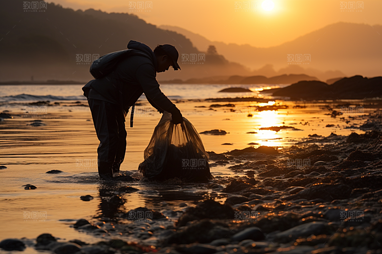 海边赶海渔获海滩摄影图