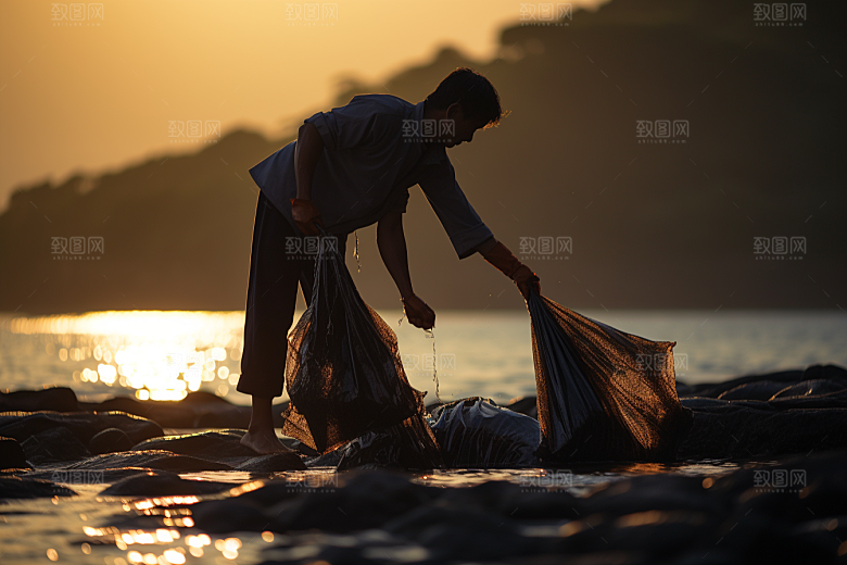 海边赶海礁石海滩摄影图
