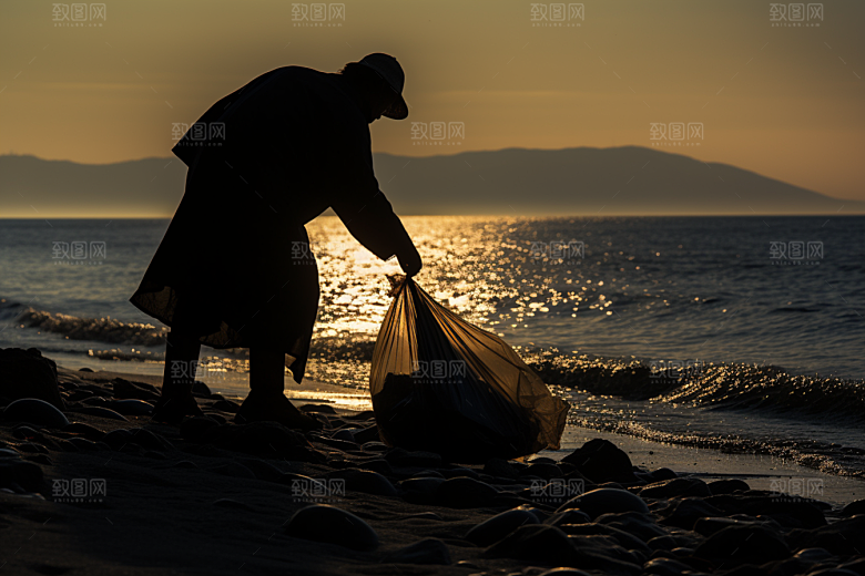 海边赶海落潮渔获摄影图