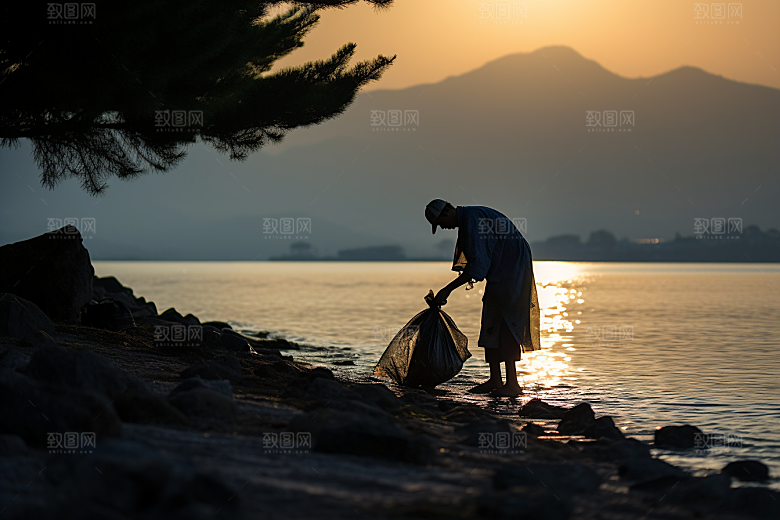 海边赶海滩涂海滩摄影图