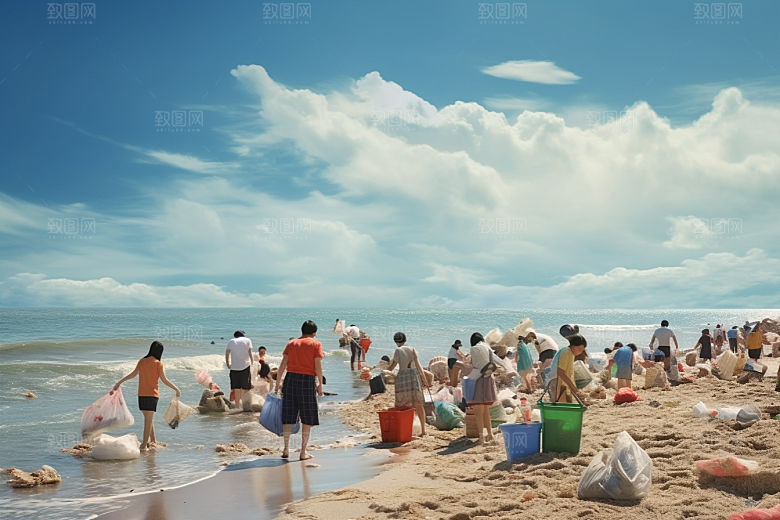 海边赶海礁石渔获摄影图
