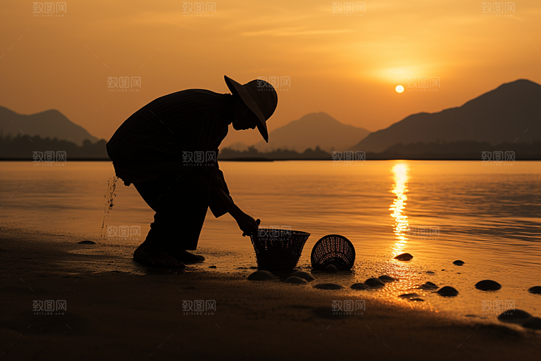 海边赶海高清海货摄影图