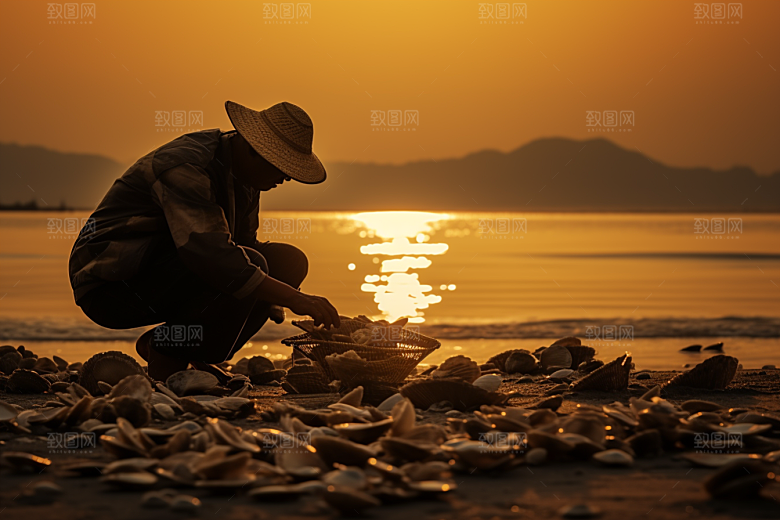 海边赶海高清落潮摄影图