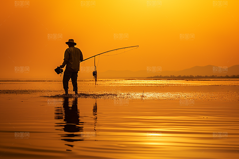 海边赶海黎明高清摄影图
